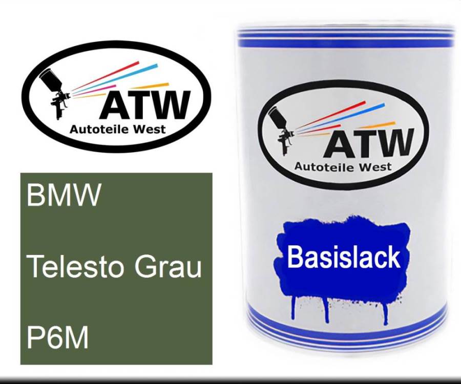 BMW, Telesto Grau, P6M: 500ml Lackdose, von ATW Autoteile West.